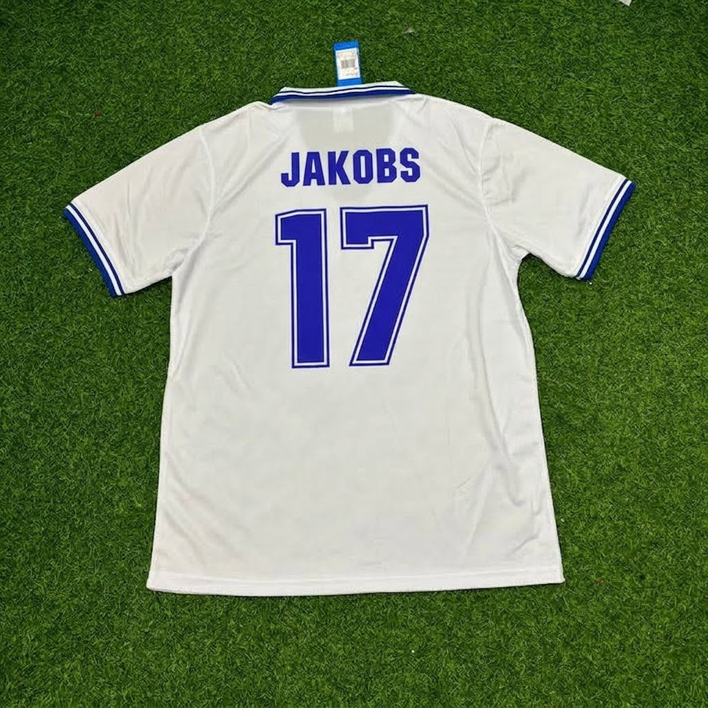 Ditmar Jakobs #17 Hamburger SV 1979/80 Weißes Heimtrikot Retro – Back View