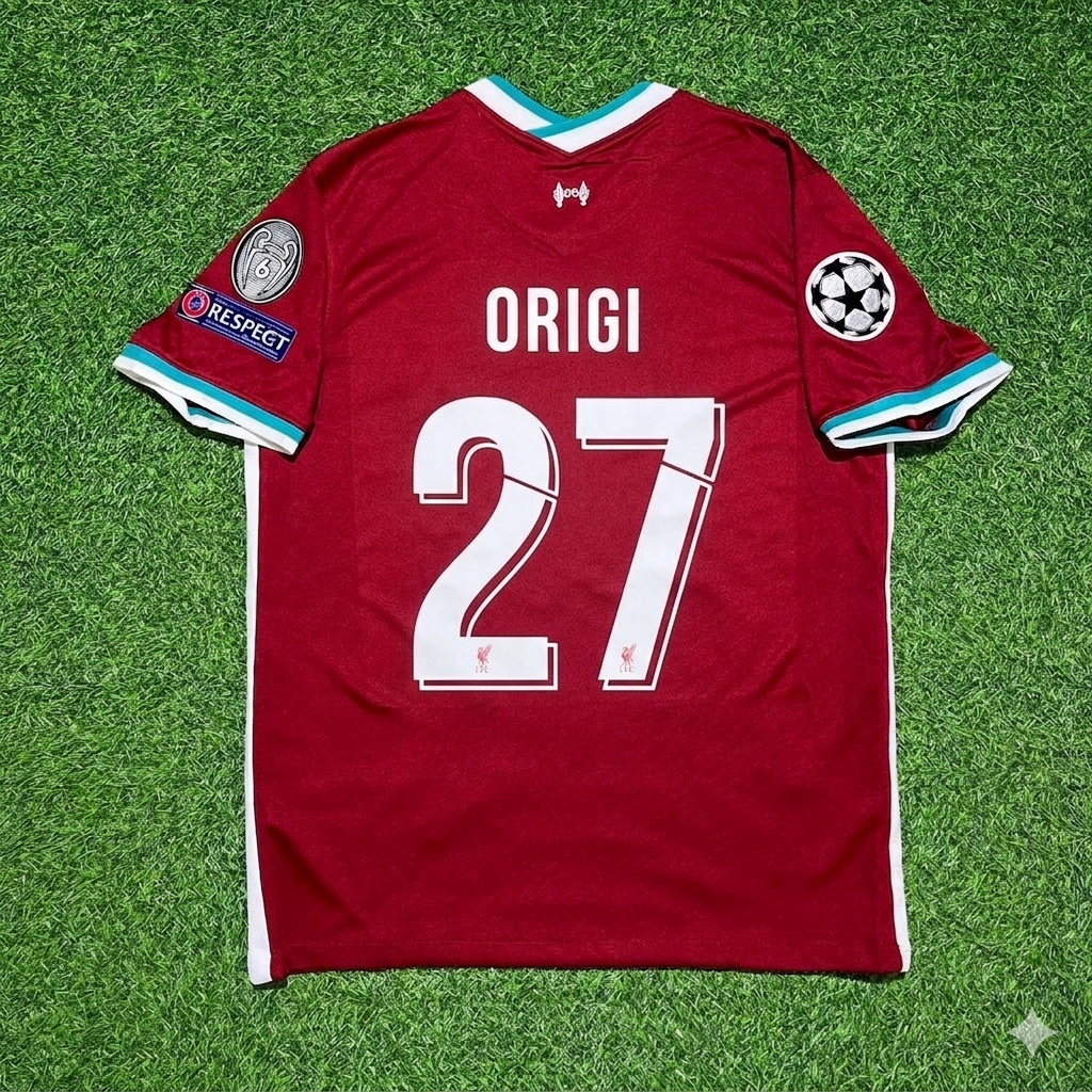 Liverpool 2019 2020 Home Retro Football Jersey – Divock Origi 27# – Back View