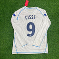 2003 Djibril Cisse Auxerre White Long Sleeve Retro Football Jersey – Back View