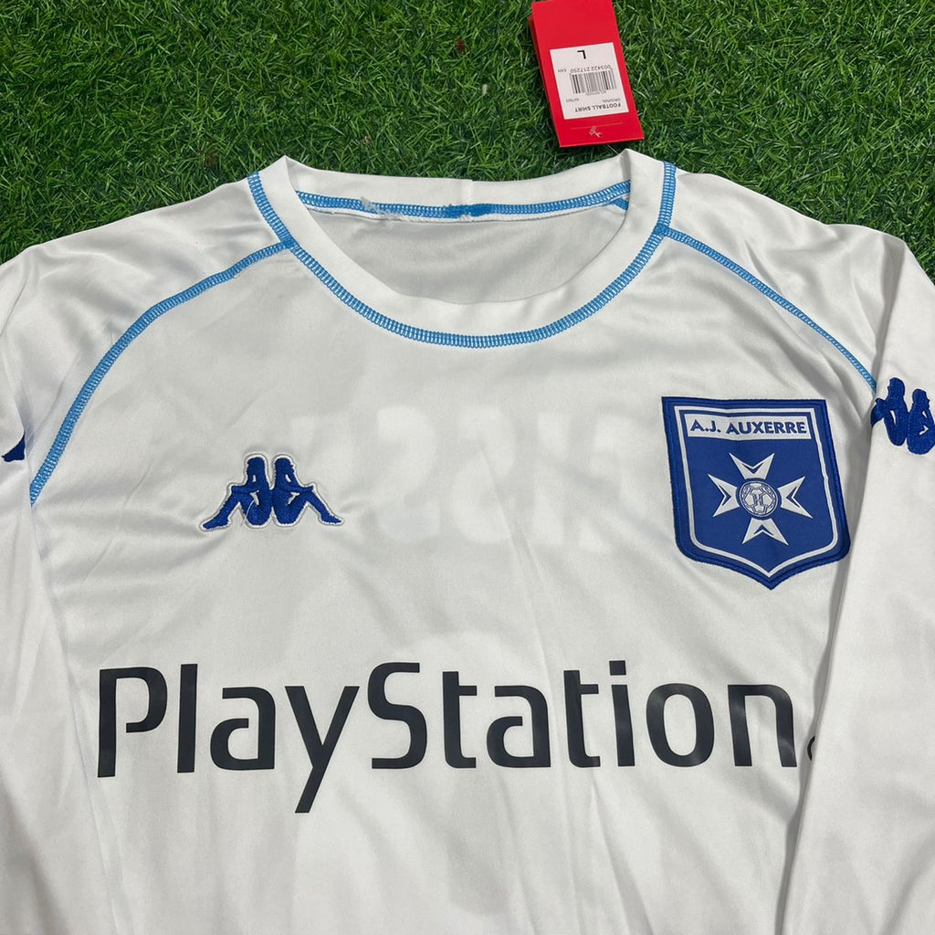 2003 Djibril Cisse Auxerre White Long Sleeve Retro Football Jersey – 4