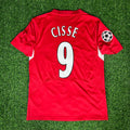 Djibril Cissé 9 – Liverpool 2005 Champions League Final Red Retro Jersey – Back View