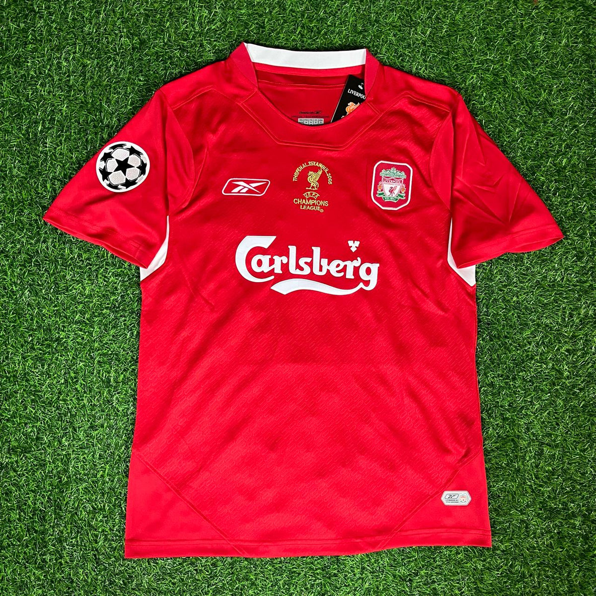 Djibril Cissé 9 – Liverpool 2005 Champions League Final Red Retro Jersey – Front View