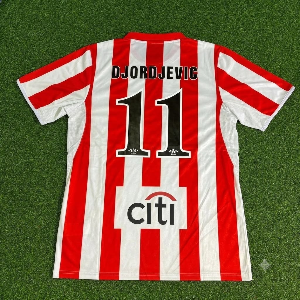 2004/05 Predrag Djordjevic Olympiacos Retro Home Football Jersey – Back View
