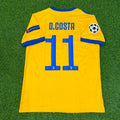 Douglas Costa Juventus 2017-2018 Yellow Retro Football Jersey – Back View
