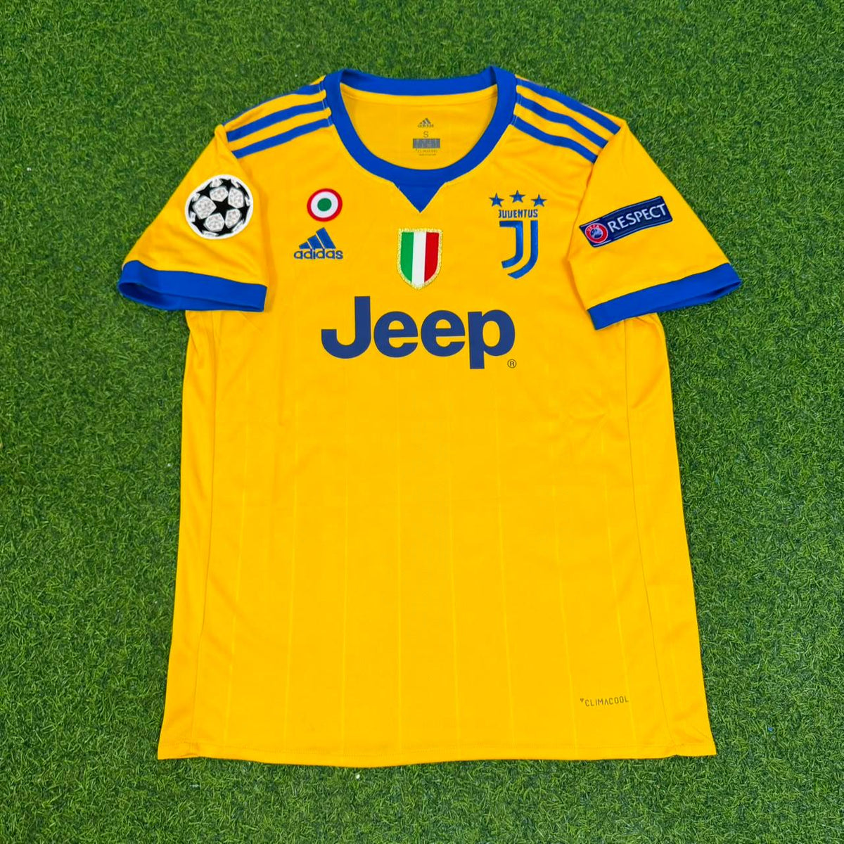 Douglas Costa Juventus 2017-2018 Yellow Retro Football Jersey – Front View