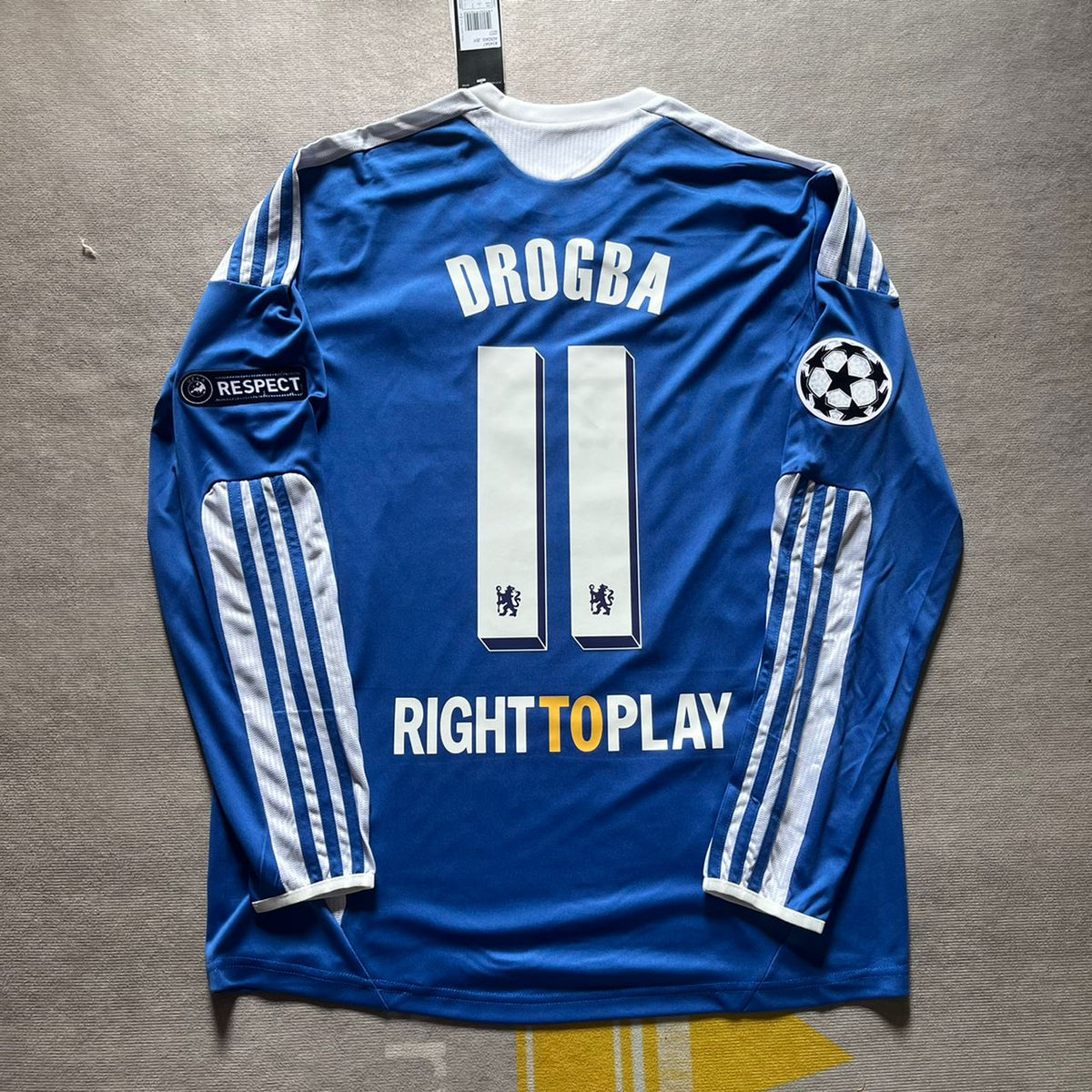 Didier Drogba Chelsea Champhions League 2012 Munich Final Retro Long Sleeve Jersey – 7