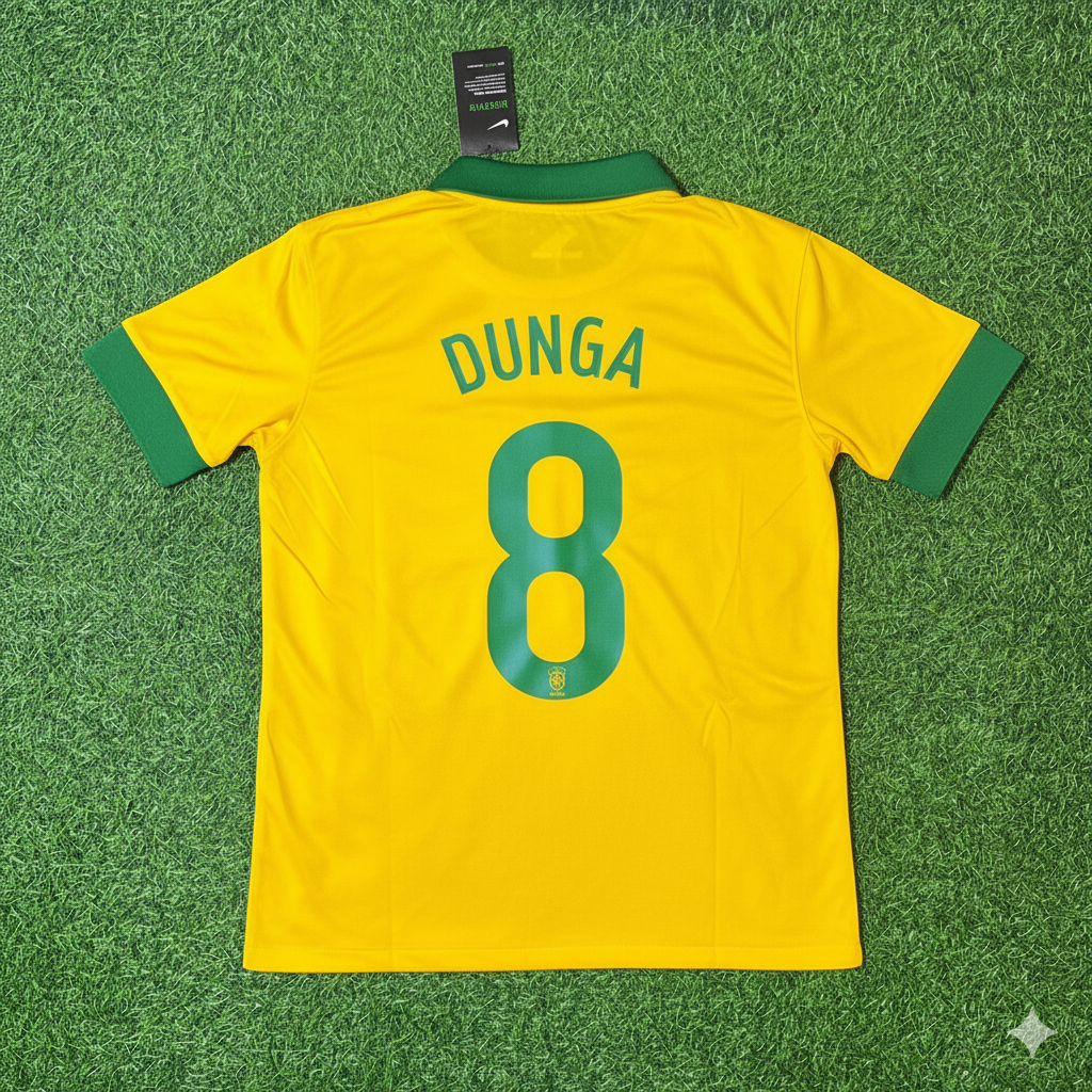 Dunga Brazil Retro Football Jersey – Back View