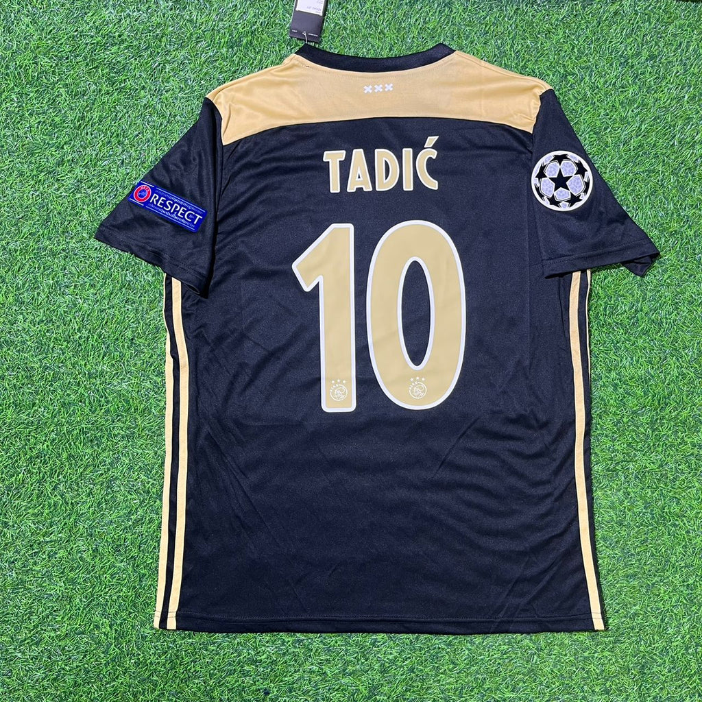 Ajax 2018–2019 Champions League Black Retro Football Jersey – Dušan Tadić – Back View