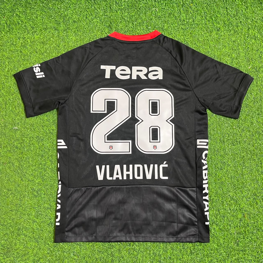 Dusan Vlahovic Besiktas 2027 New Season Away Black Football Jersey – Back View