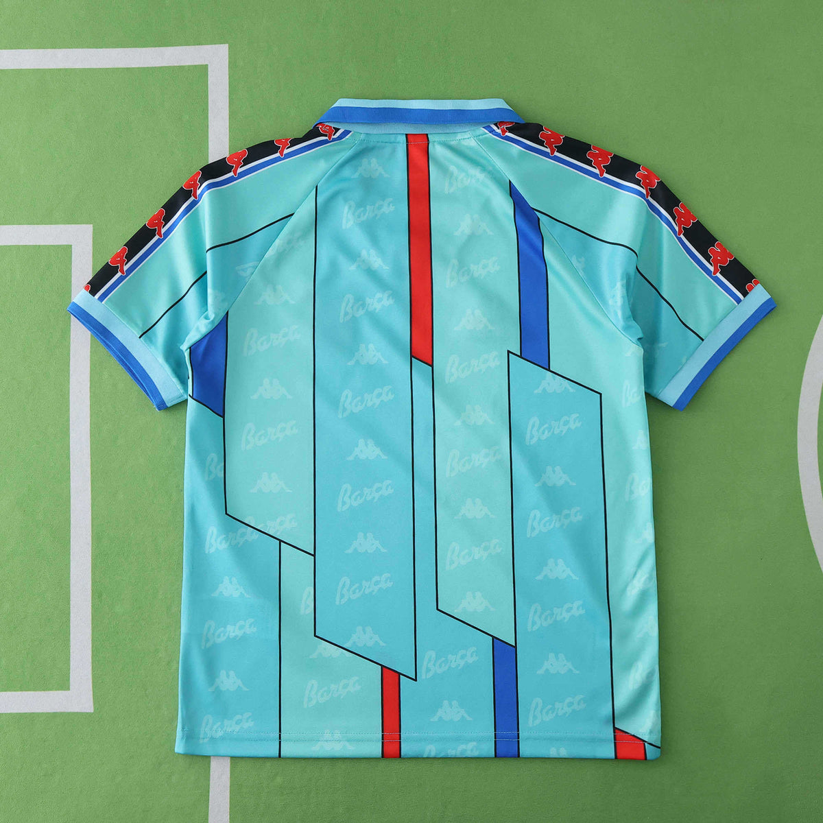 FC Barcelona 1996-1997 Season Away Blue Retro Kids Football Jersey Trikot Maillot V5
