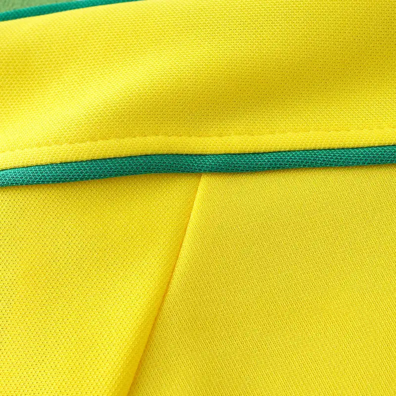 Brazil 1998 Home Long Sleeved Yellow Retro Jersey – 6