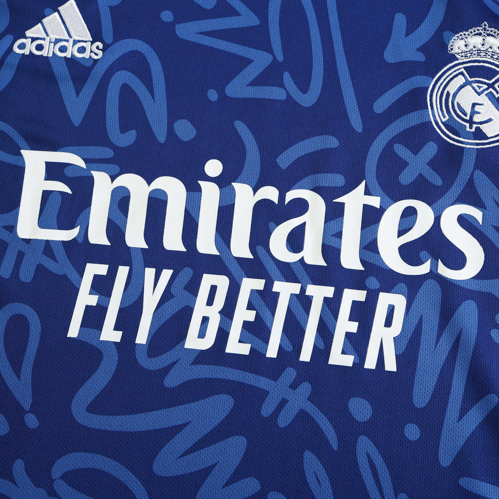Real Madrid C.F. 2021-2022 Season Away Blue Retro Football Jersey Trikot Maillot V5
