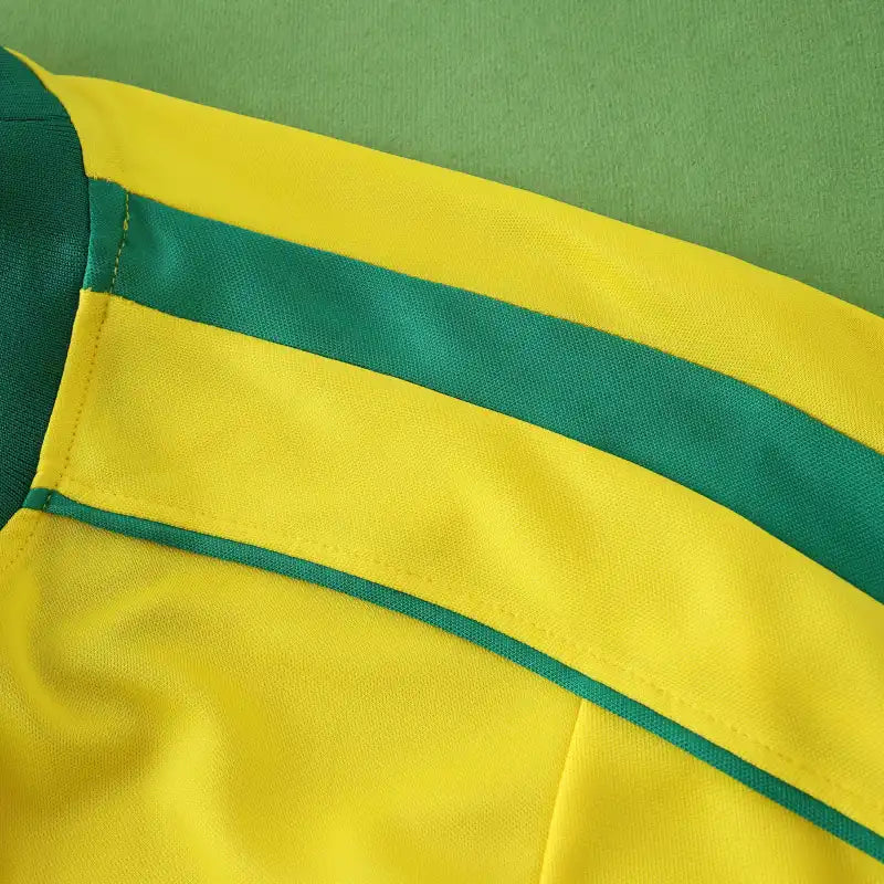 Brazil 1998 Home Long Sleeved Yellow Retro Jersey – Detailed View