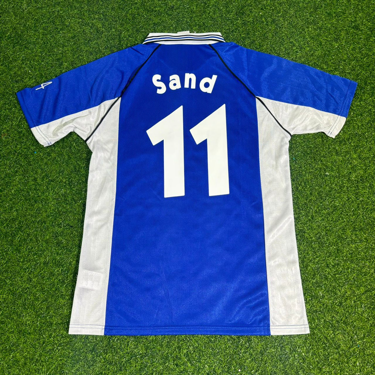 Schalke 04 1999/2000 Blaues Heimtrikot Retro – Ebbe Sand FC – Back View