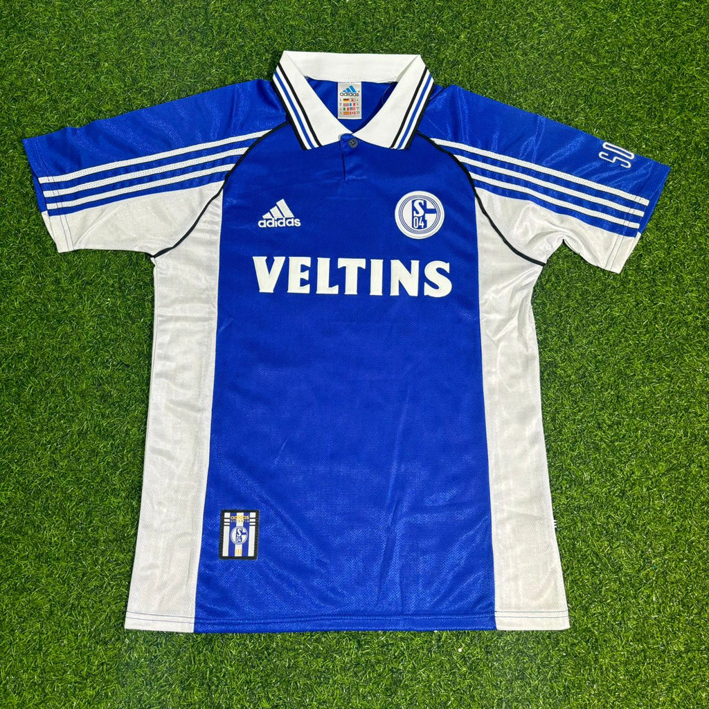 Schalke 04 1999/2000 Blaues Heimtrikot Retro – Ebbe Sand FC – Front View
