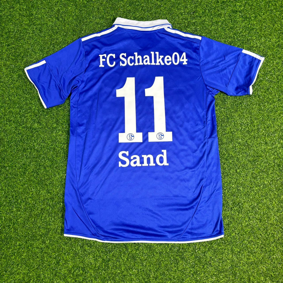 Ebbe Sand #11 Schalke 04 Heim Retro Fußballtrikot Jersey – Back View