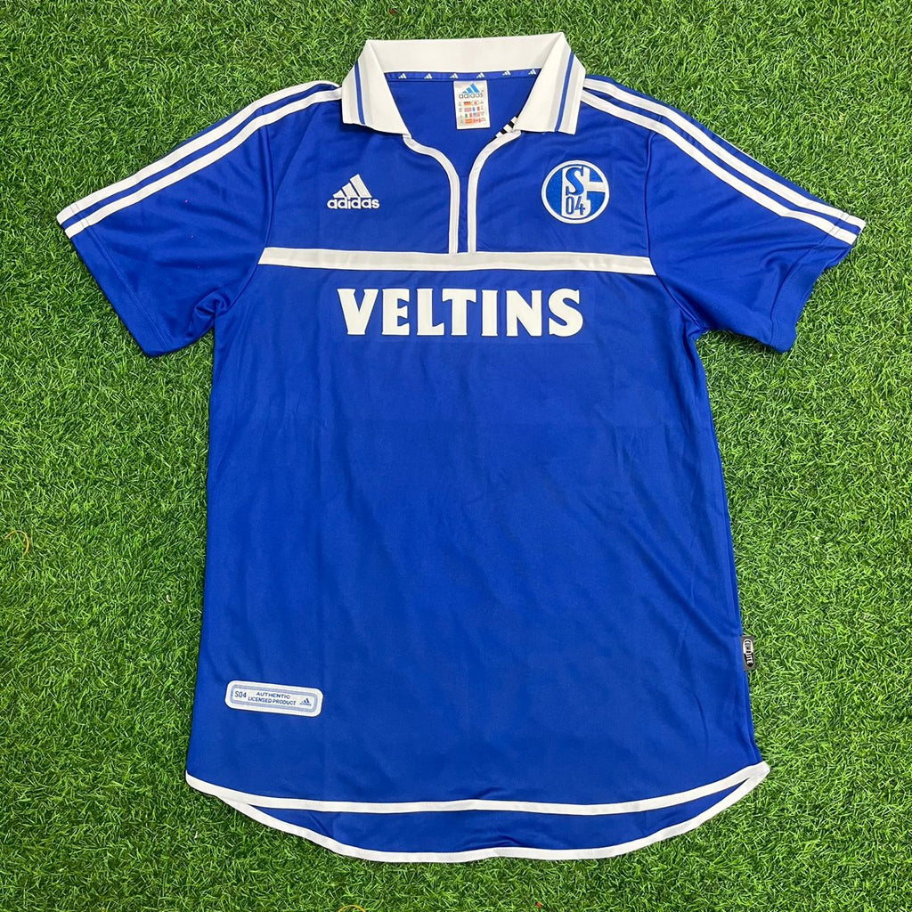 Ebbe Sand Schalke 04 2000–2002 Heim Retro Blau – Front View