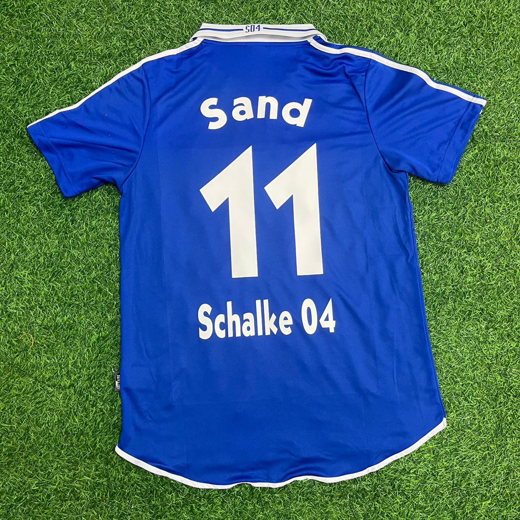 Ebbe Sand Schalke 04 2000–2002 Heim Retro Blau – Back View