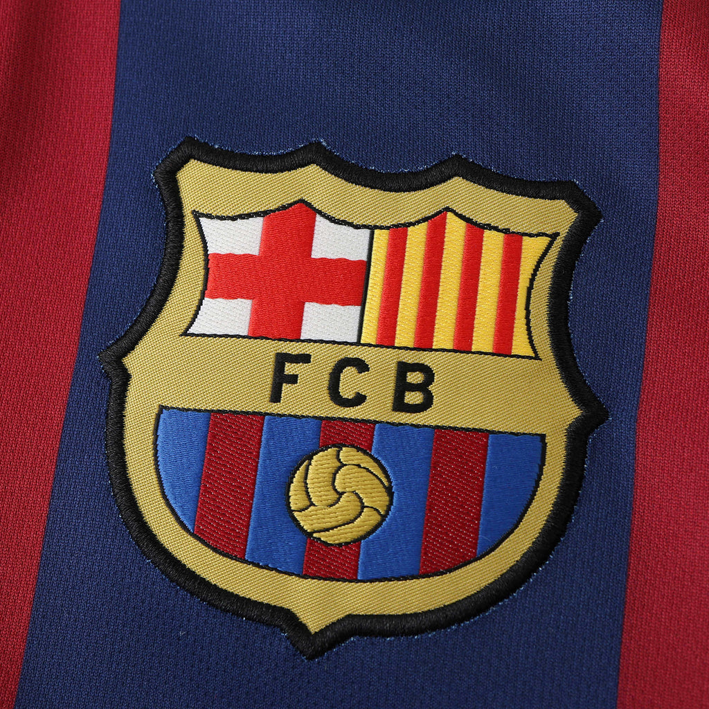 FC Barcelona 2014-2015 Season Home Long Sleeve Retro Football Jersey Trikot Maillot V6