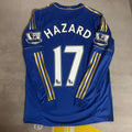 2012/13 Eden Hazard Chelsea Premier League Patch Blue Retro Football Jersey – Back View