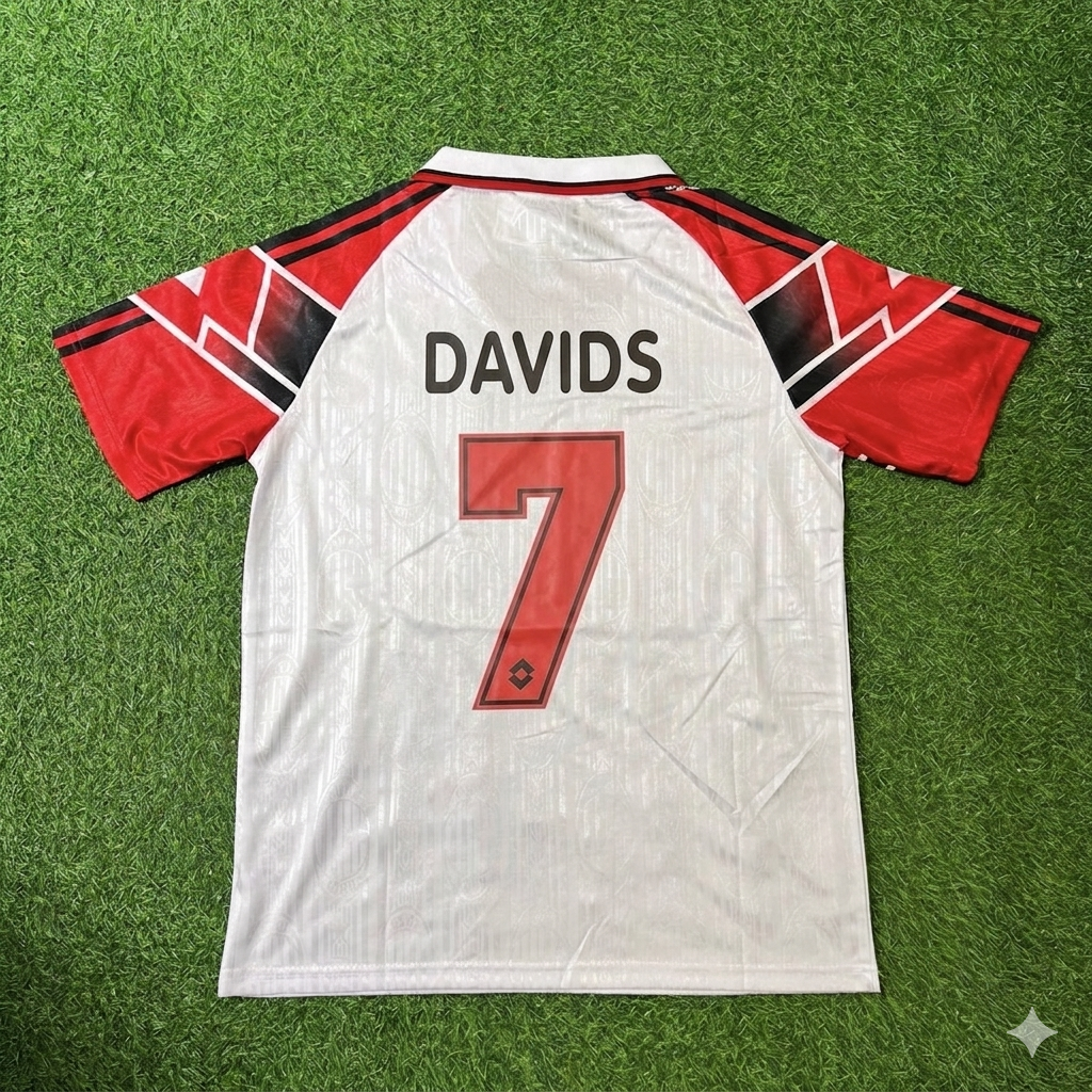 1997 Edgar Davids #7 AC Milan Away Retro Football Jersey – Back View