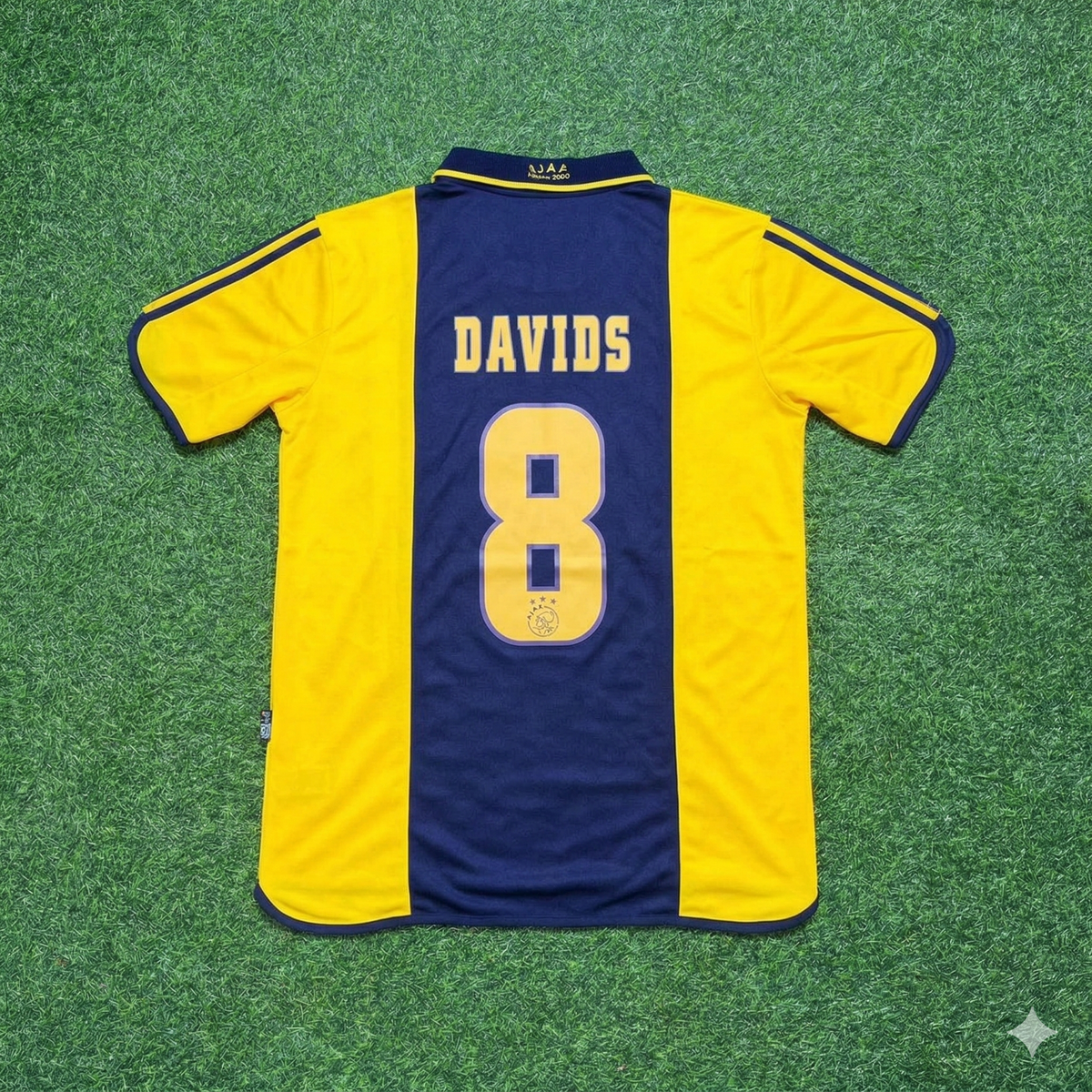 Ajax Retro Yellow Football Jersey – Edgar Davids – Back View