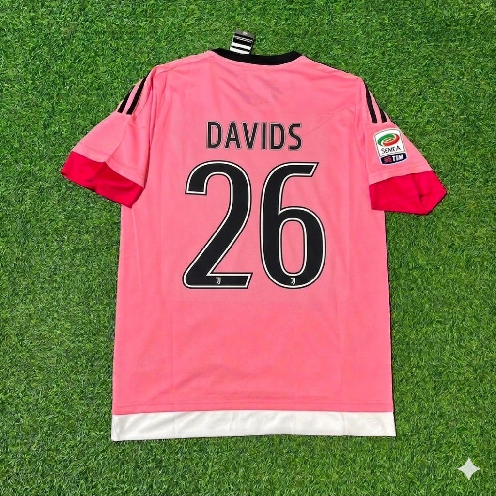 Juventus Retro Pink Jersey – Edgar Davids – Back View