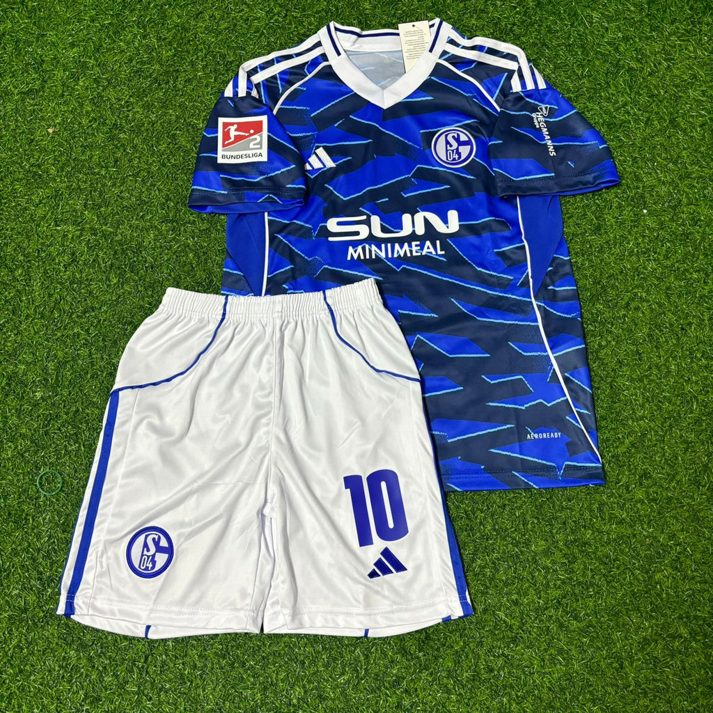 Schalke 04 Kids 2026 New Season Football Jersey – Edin Dzeko 10 – Front View