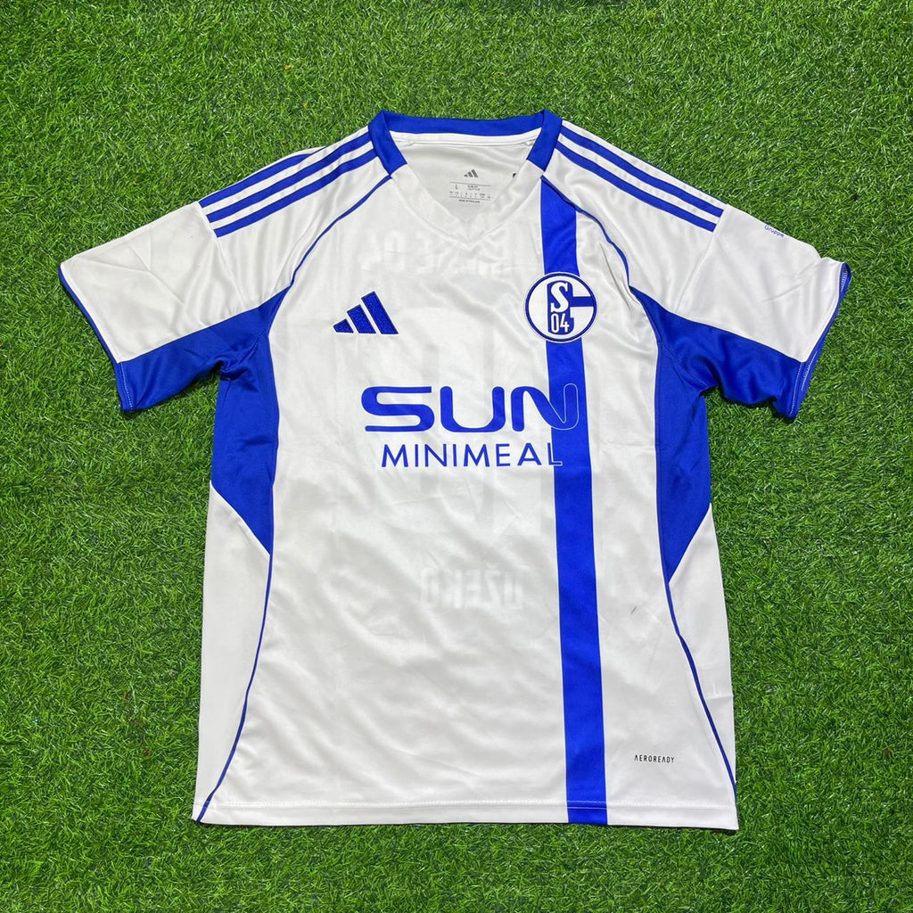 Edin Dzeko 10 Schalke 04 White Football Jersey – Front View