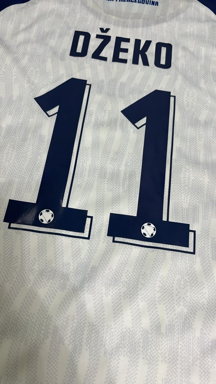 Edin Džeko #11 Bosnia and Herzegovina 2026 World Cup Kids Set Football Jersey – Detailed View