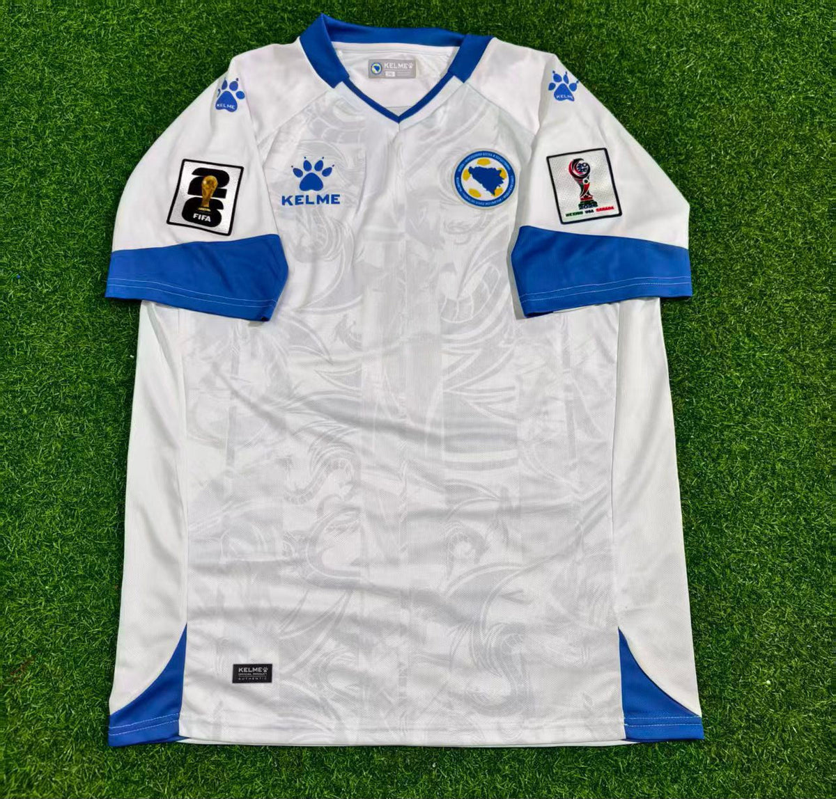 Esmir Bajraktarevic Bosnia and Herzegovina 2026 World Cup Away White Football Jersey – Front View
