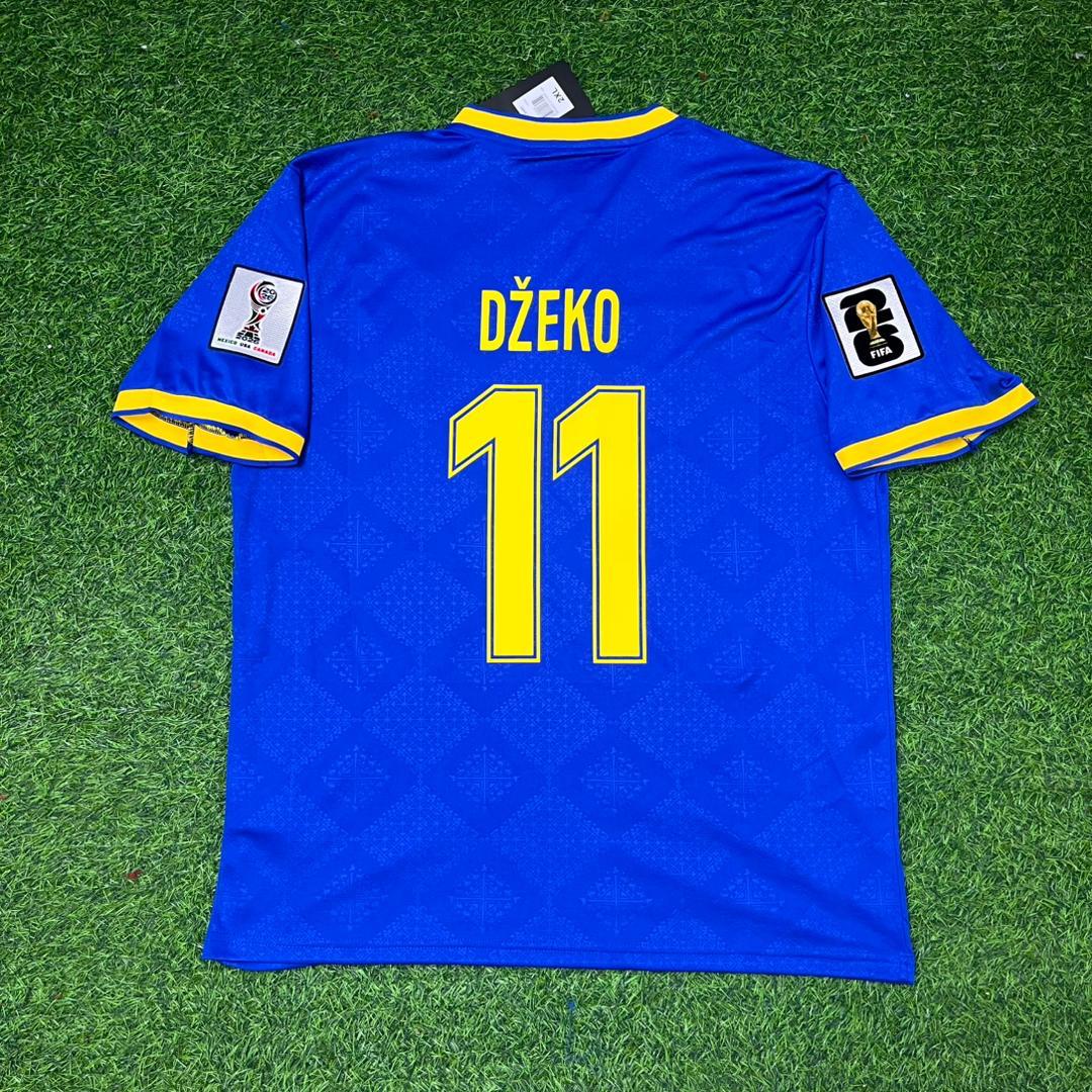 Edin Džeko Bosnia and Herzegovina 2026 World Cup Blue Football Jersey – Back View
