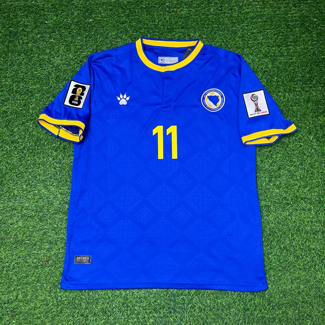 Edin Džeko Bosnia and Herzegovina 2026 World Cup Blue Football Jersey – Front View