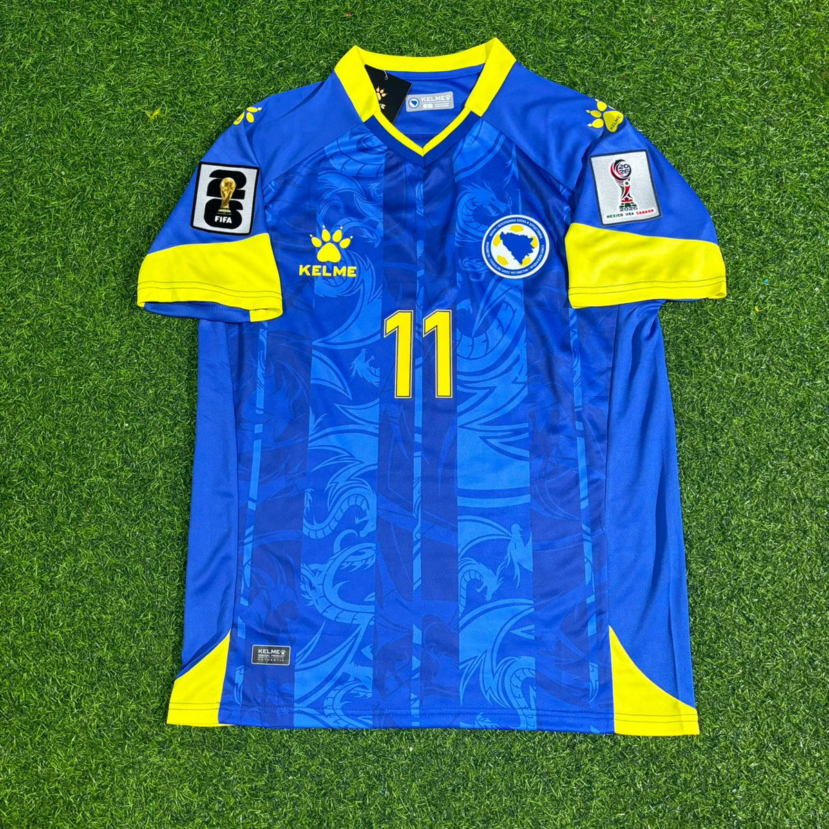 Edin Dzeko Bosnia and Herzegovina 2026 World Cup Home Football Jersey – Front View