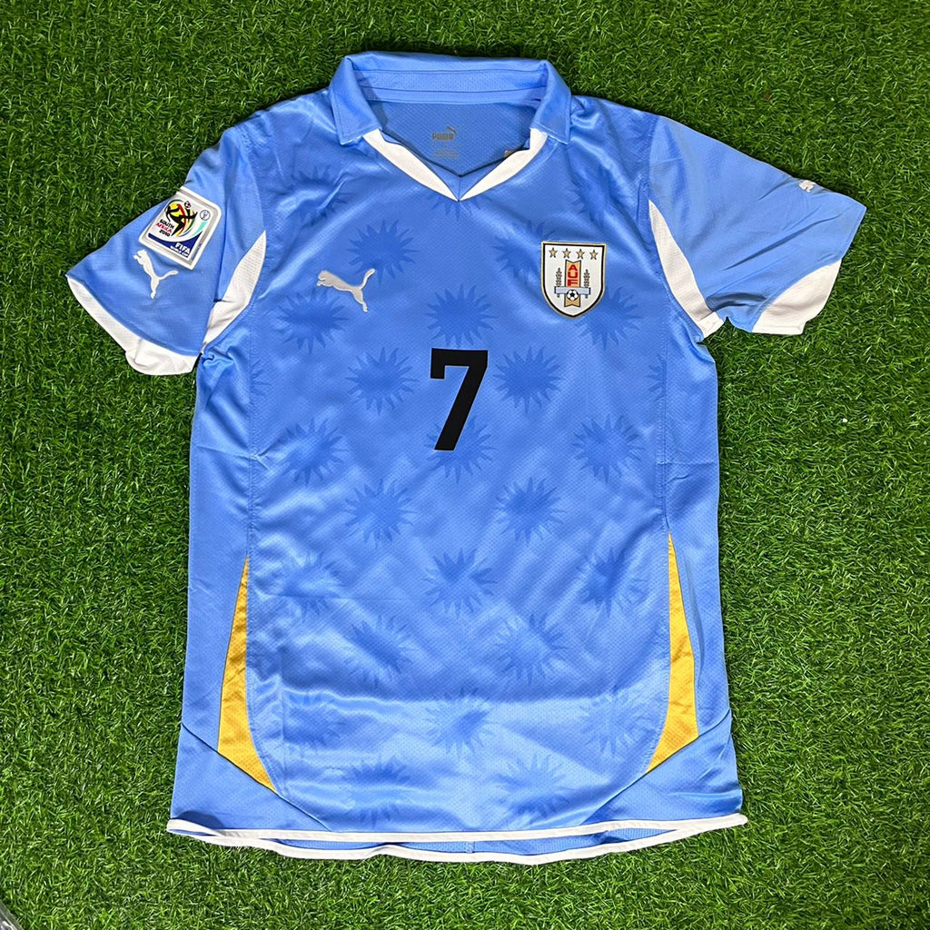 Edinson Cavani 7 – Uruguay 2010 World Cup Retro Kit Jersey – | | – Front View