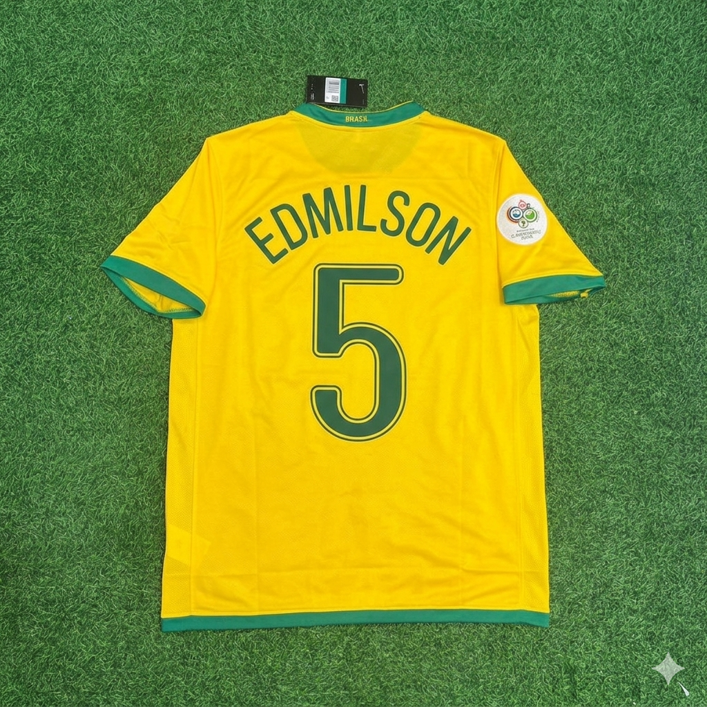 Edmilson #5 Brazil 2006 World Cup Jersey – Back View