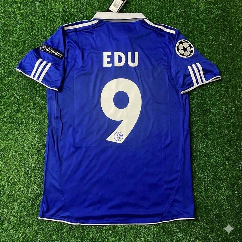 Schalke 04 Season 2010- 11 Retro Champions League Football Jersey – Edu 9- – Back View