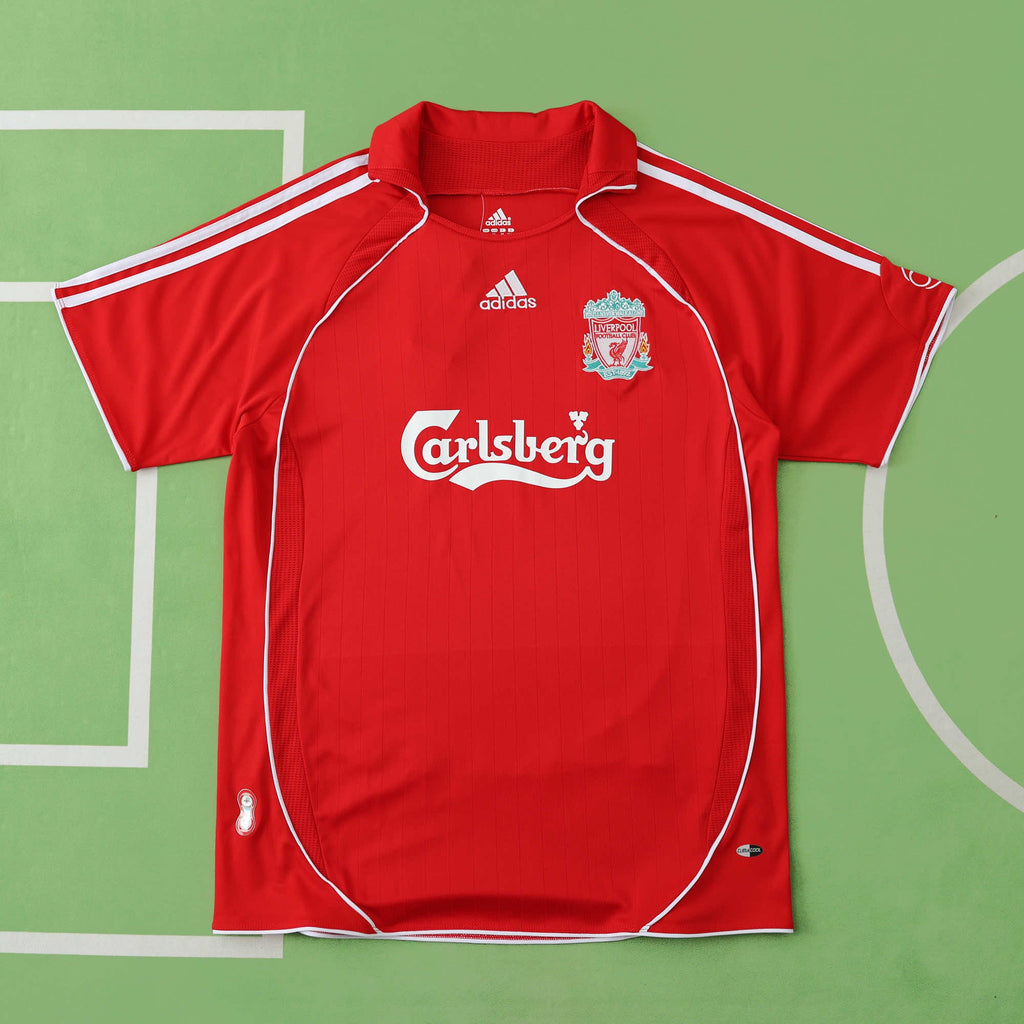 2006 Liverpool 2008 Season Premier League Red Retro Football Jersey – Front View