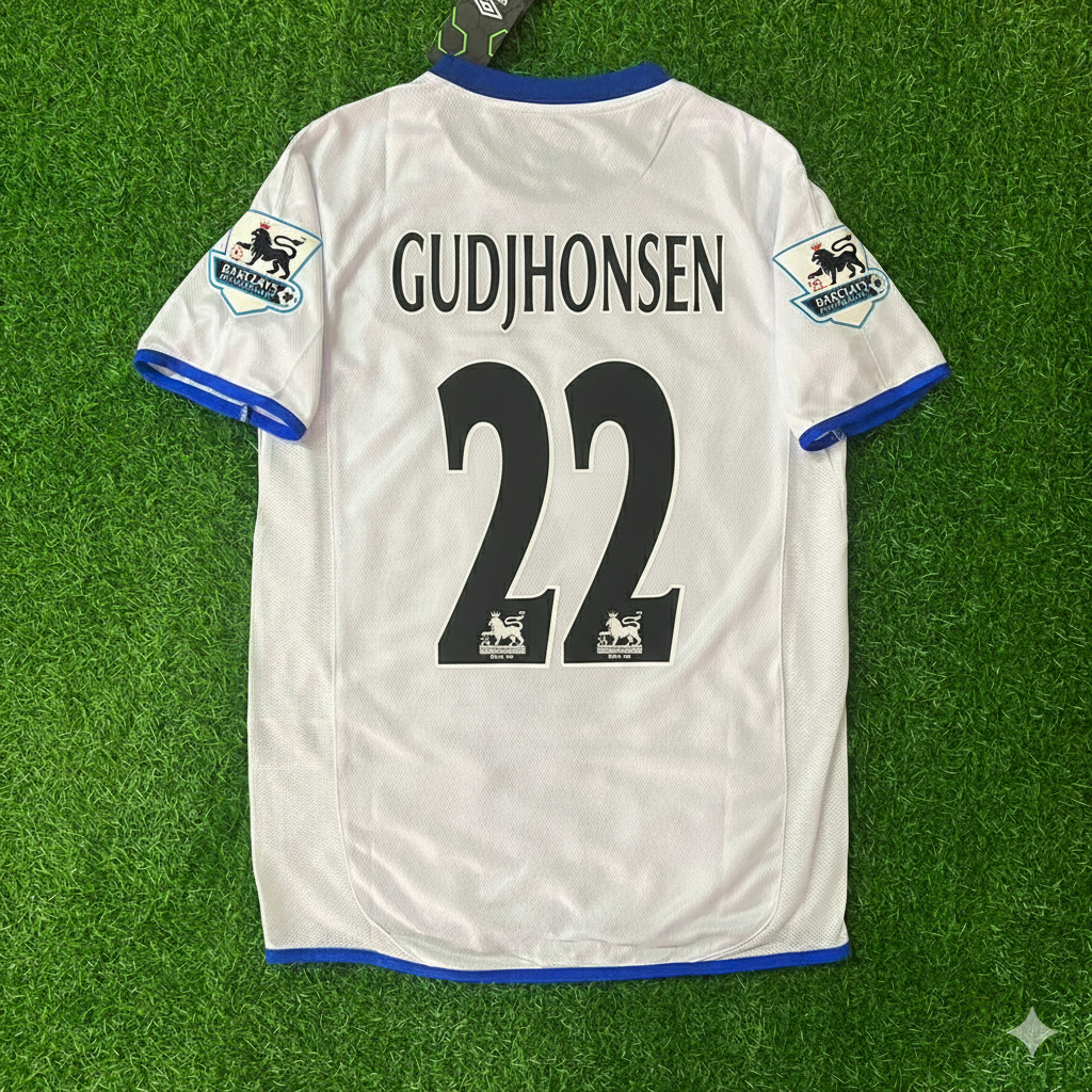2004 Eidur Gudjohnsen Chelsea Away Retro Football Jersey – Back View