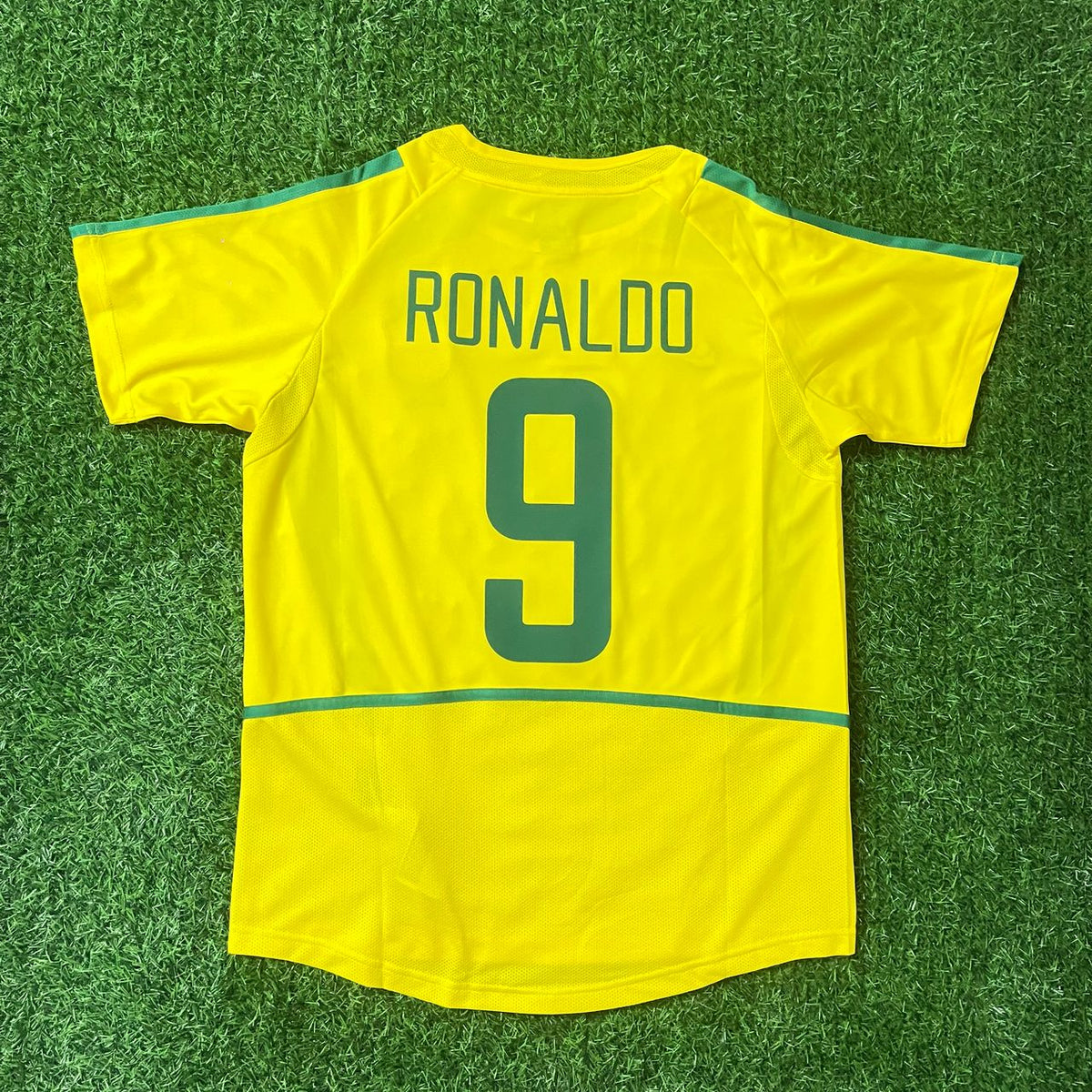 Ronaldo Nazario Brazil 2002 World Cup Yellow Retro Football Jersey – 11