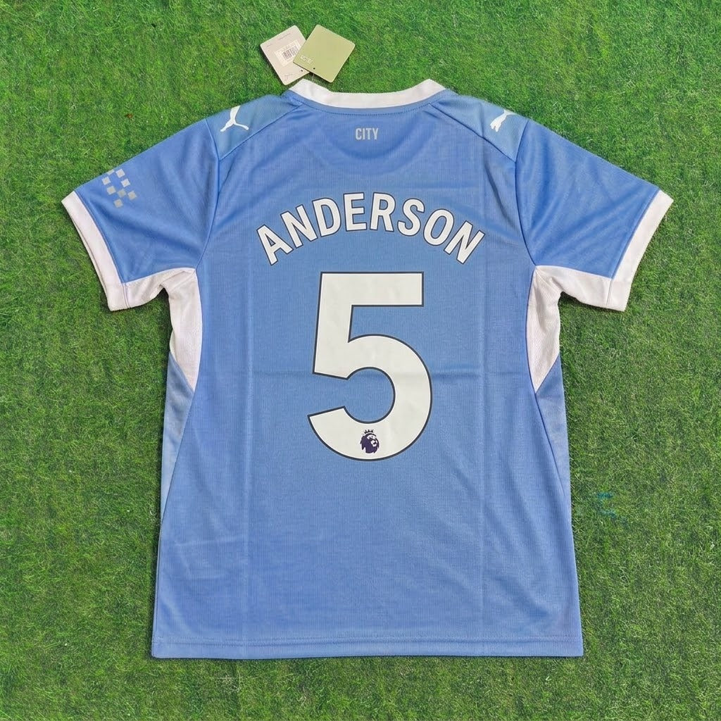 Elliot Anderson Manchester City 2026-27 Home New Season Jersey – Back View