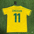 Brazil 1998 World Cup Retro Jersey – Emerson #11 – Back View