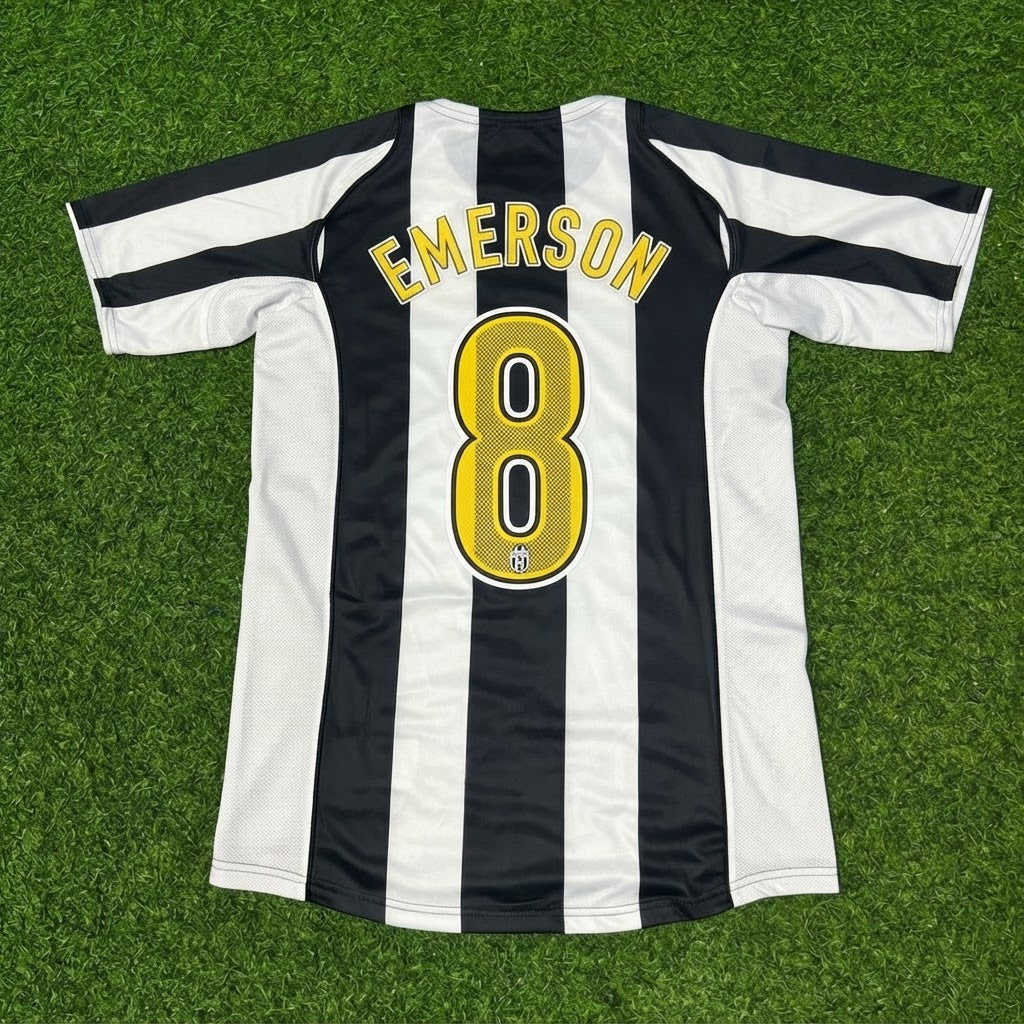 Emerson #8 Juventus 2004-2005 Black White Home Retro Football Jersey – Back View
