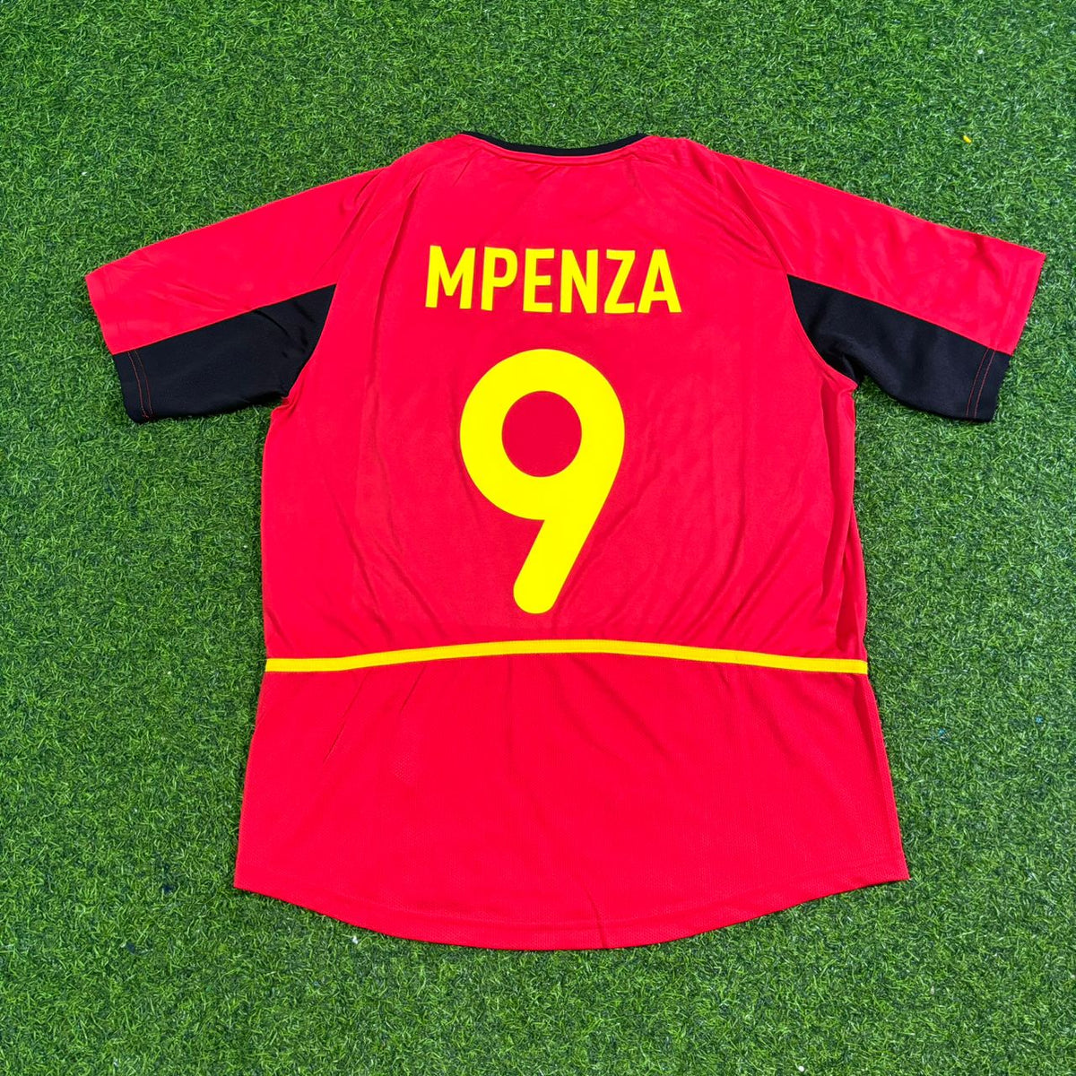 2002 Belgium World Cup Emile Mpenza Home Football Jersey – Back View