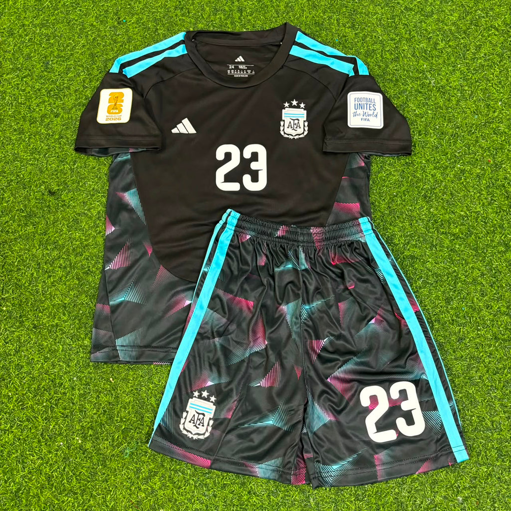 Emiliano Martinez Argentina Goalkeeper 2026 World Cup Kids Football Jersey – Front View