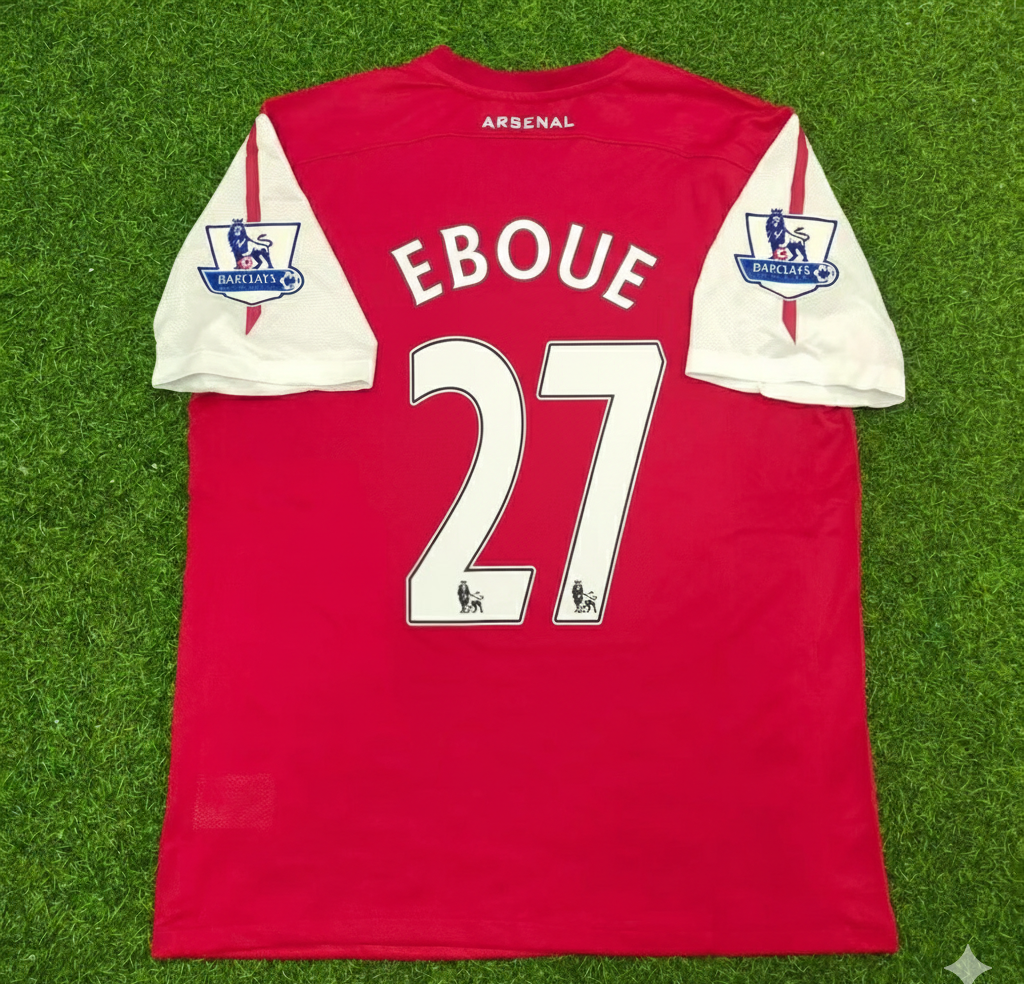 2010/11 Emmanuel Eboue Arsenal Retro Football Jersey – Back View