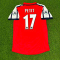 Arsenal 1999/02 Red White Retro Jersey – Emmanuel Petit #17 – Back View