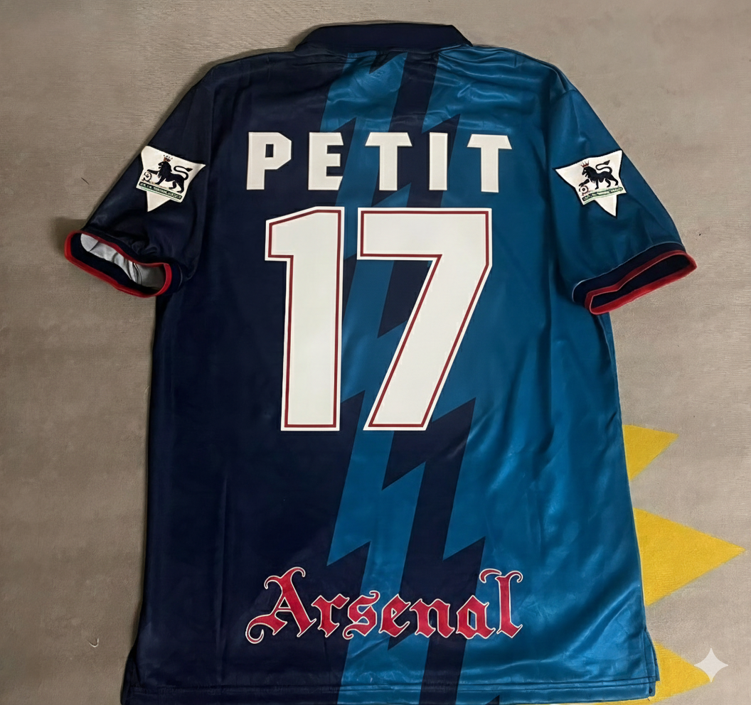 Arsenal Retro 1998 Season Retro Jersey – Emmanuel Petit – Back View