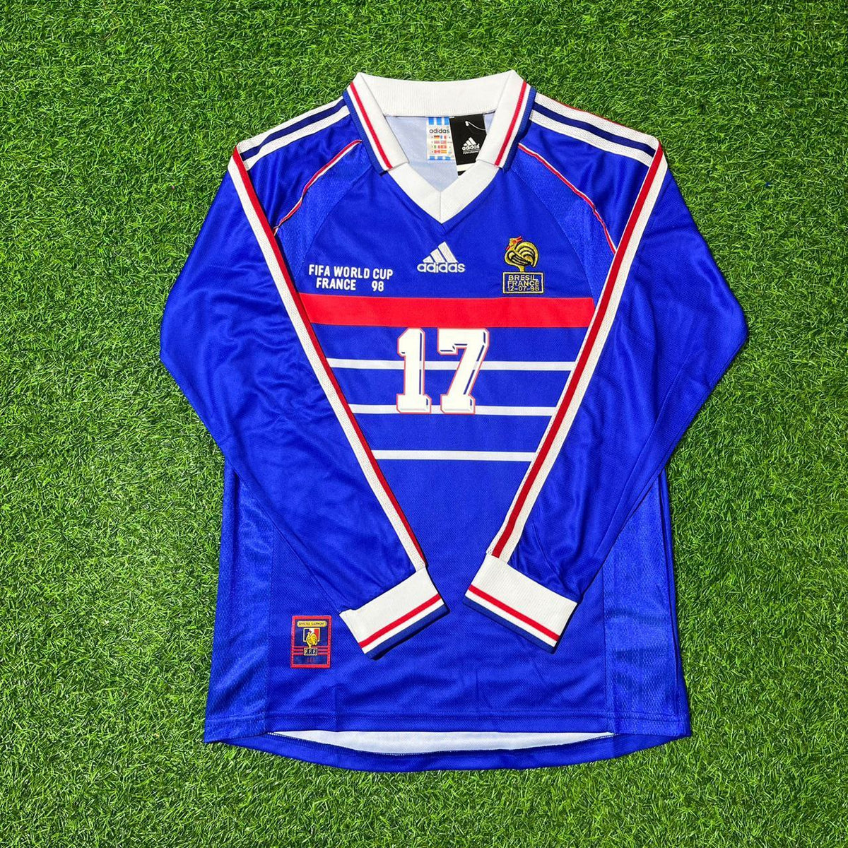 Emmanuel Petit France 1998 World Cup Long Sleeve Retro Football Jersey – Detailed View