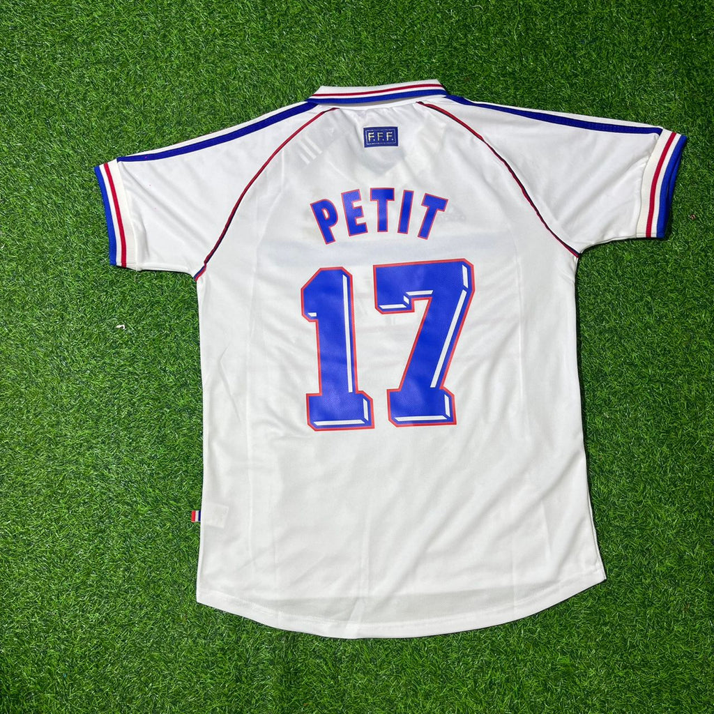 1998 France World Cup Emmanuel Petit Retro Football Jersey – Back View